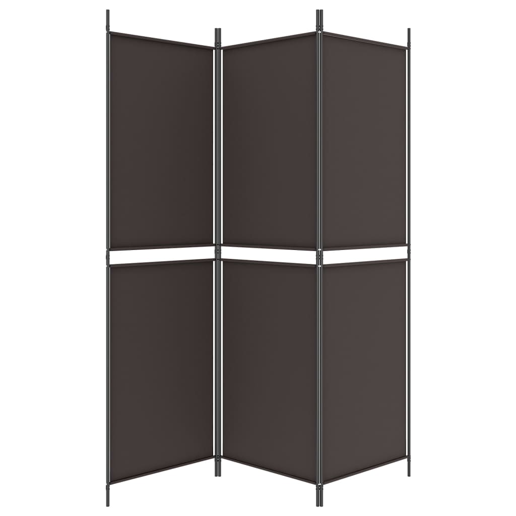 Divisorio a 3 Pannelli Marrone 150x180 cm in Tessuto