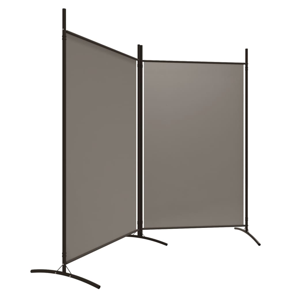 Divisorio a 2 Pannelli Antracite 175x180 cm Tessuto