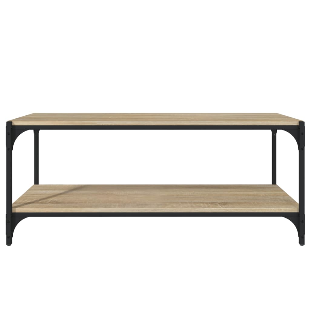 Mobile TV Rovere Sonoma 100x33x41cm Legno Multistrato e Acciaio