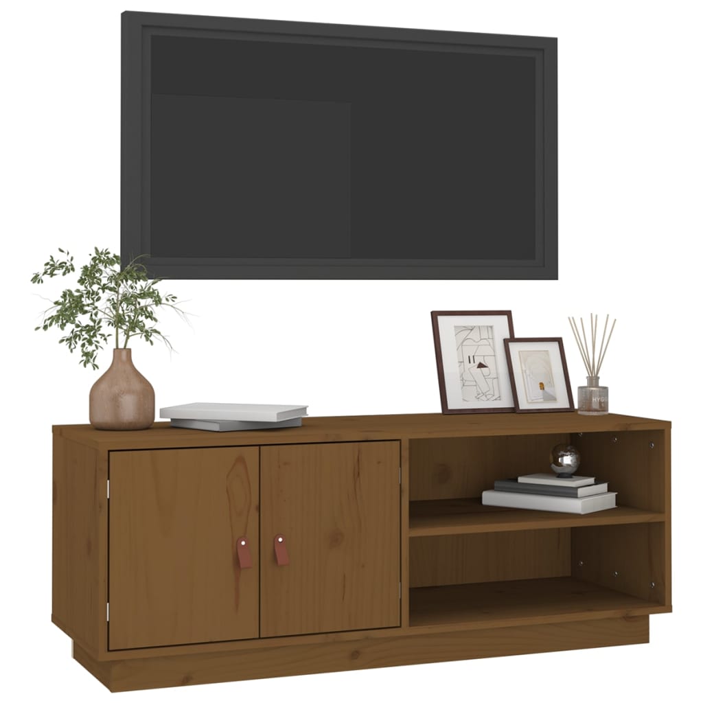 Mobile Porta TV ambra 105x34x40 cm in Legno Massello di Pino