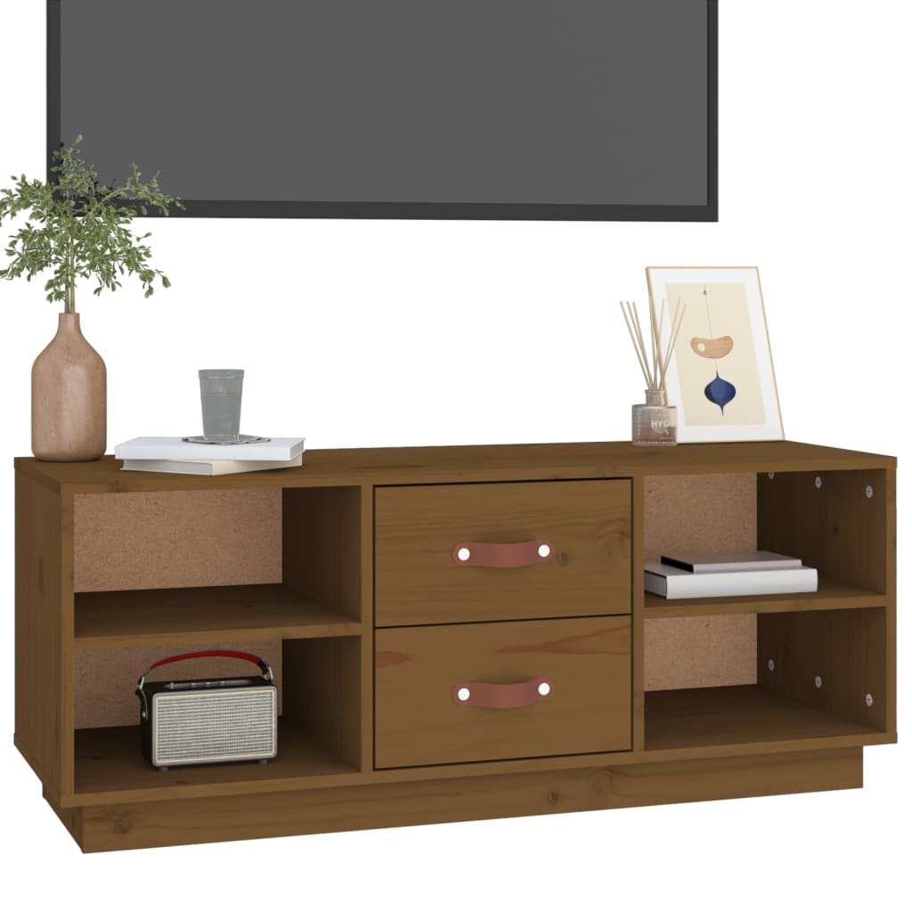 Mobile Porta TV Ambra 100x34x40 cm in Legno Massello di Pino