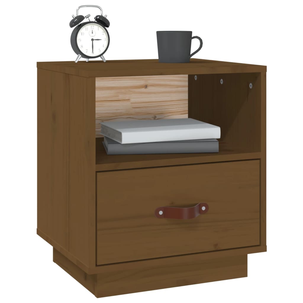 Comodini 2 pz ambra 40x34x45 cm in Legno Massello di Pino