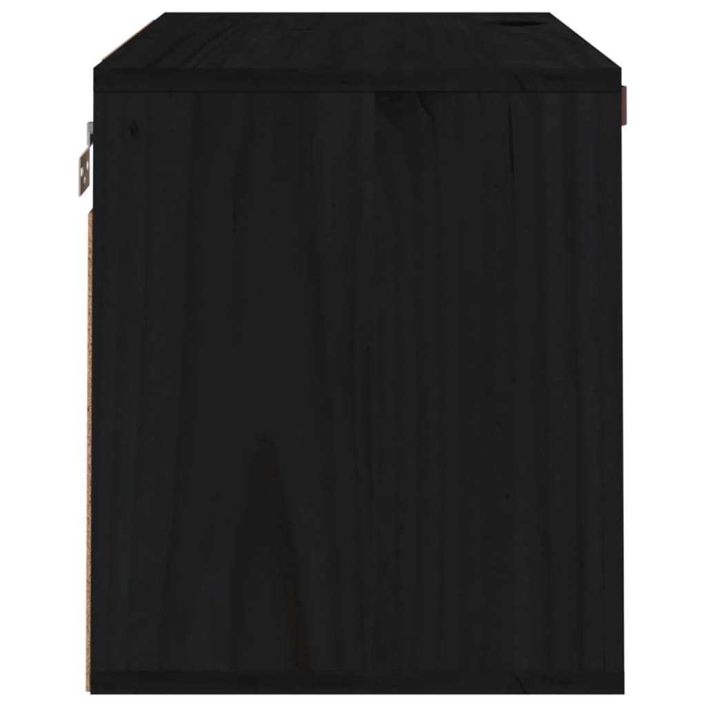 Pensile Nero 60x30x35 cm in Legno Massello di Pino