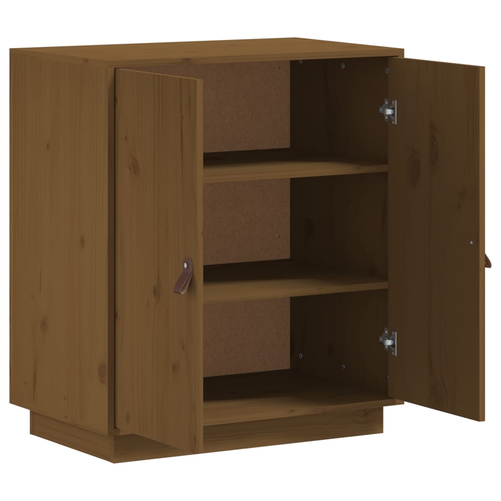 Credenza Marrone Ambrato 65,5x40x75cm in Legno Massello di Pino