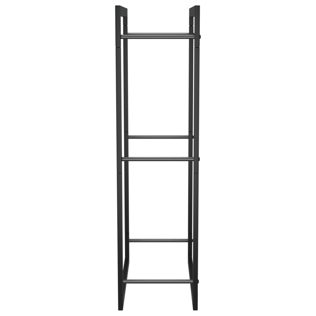 Portalegna Nero Opaco 50x28x94 cm Acciaio
