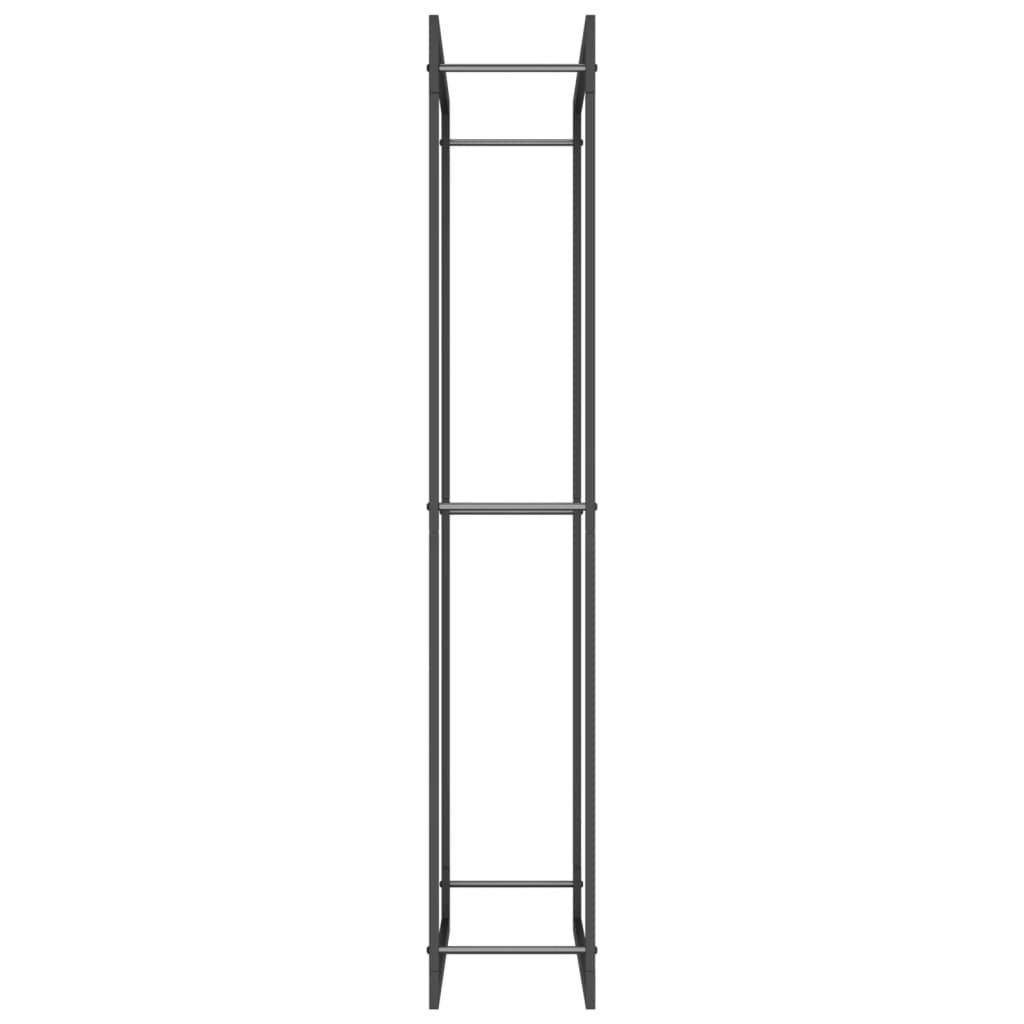 Portalegna Nero Opaco 80x28x154 cm in Acciaio