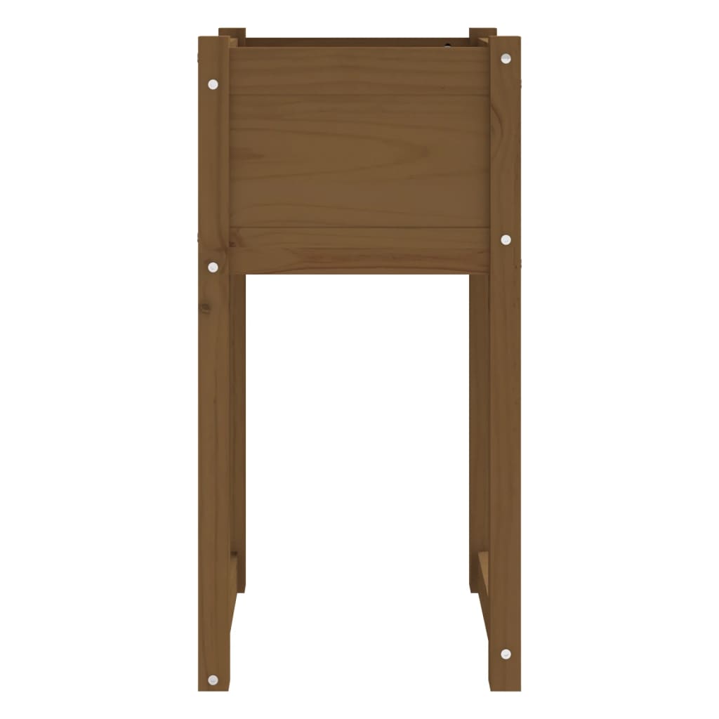 Fioriera Marrone Ambra 40x40x81 cm in Legno Massello di Pino