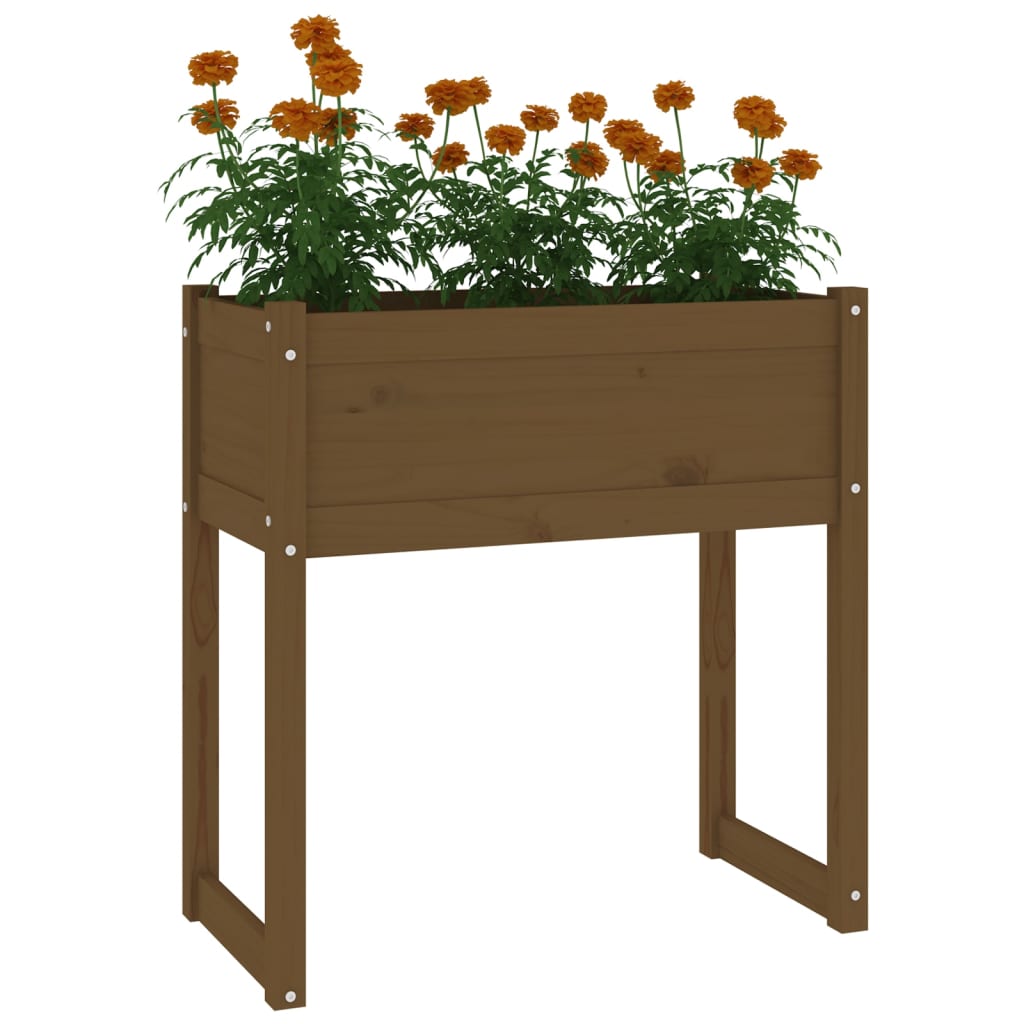 Fioriera Marrone Ambra 78x40x81 cm in Legno Massello di Pino