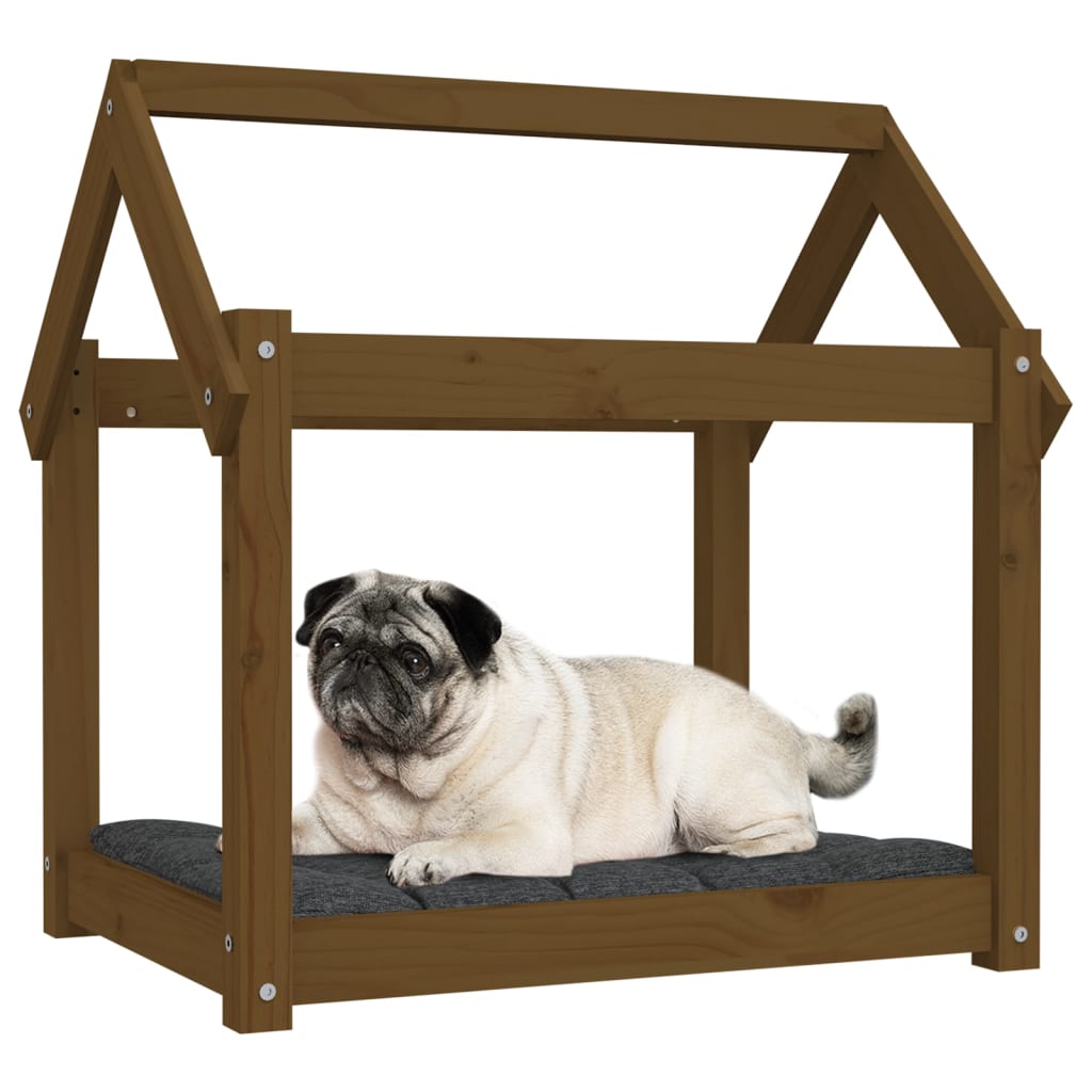 Cuccia per Cani Ambra 71x55x70 cm in Legno Massello di Pino