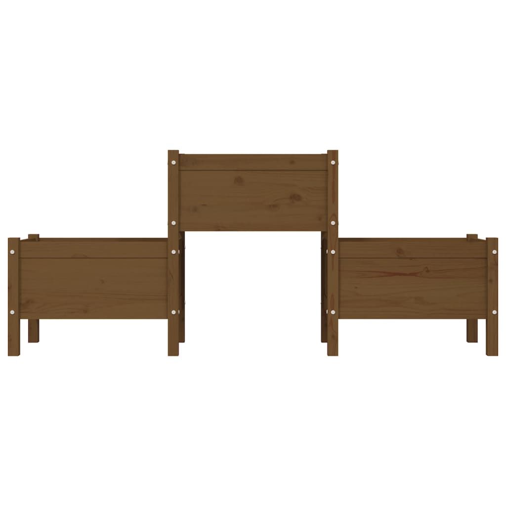 Fioriera Marrone Ambra 178,5x44x75 cm in Legno Massello di Pino