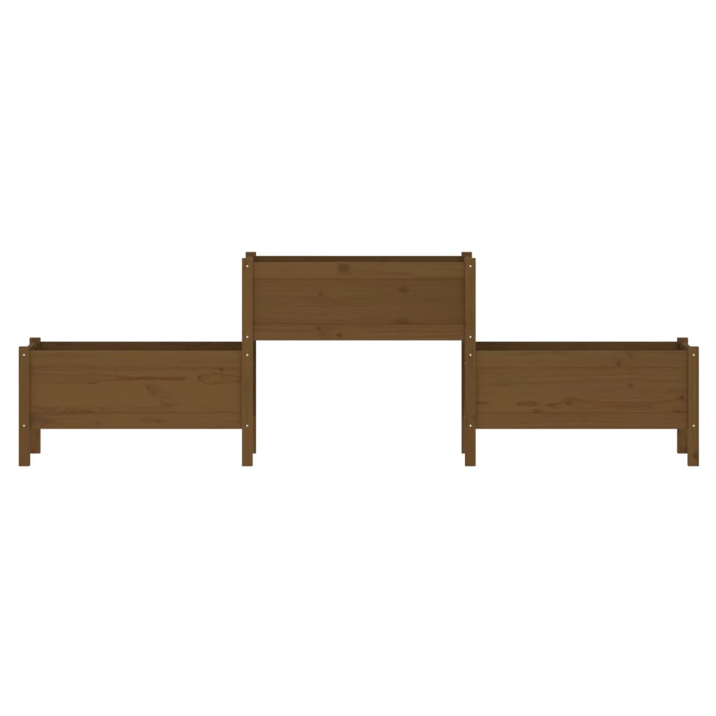 Fioriera Marrone Ambra 245,5x44x75 cm in Legno Massello di Pino