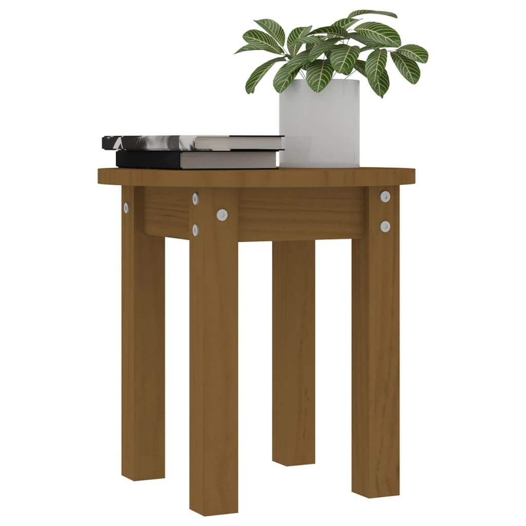 Tavolino da Salotto Ambra Ø 35x35 cm in Legno Massello di Pino