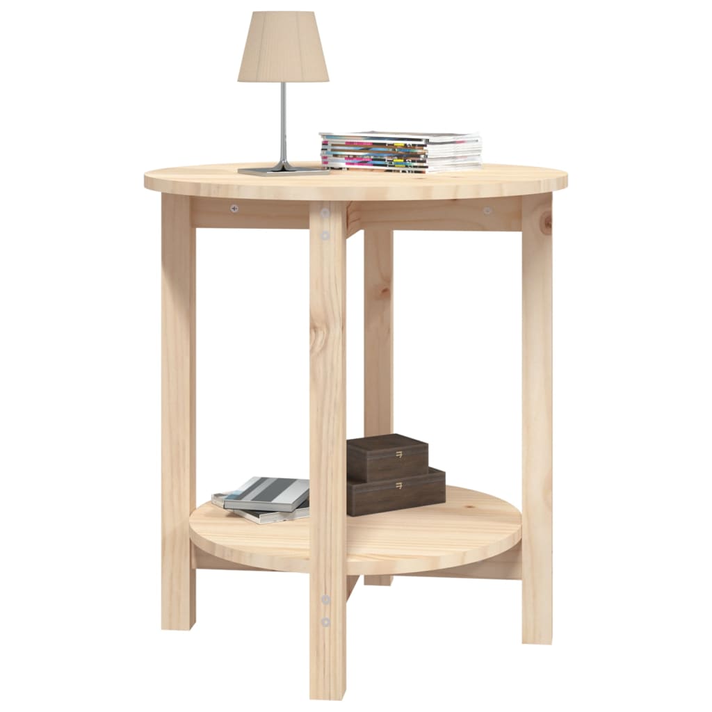 Tavolino da Salotto Ø 55x60 cm in Legno Massello di Pino