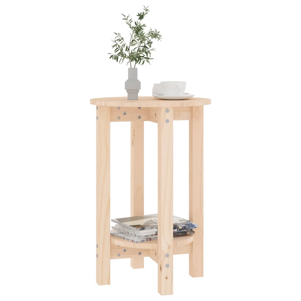 Tavolino da Salotto Ø 40x60 cm in Legno Massello di Pino