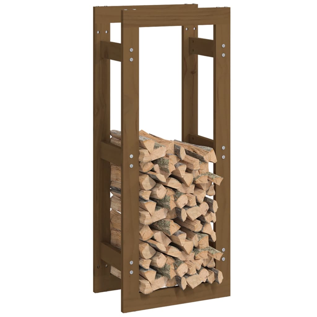 Portalegna Marrone Ambra 41x25x100 cm in Legno Massello di Pino