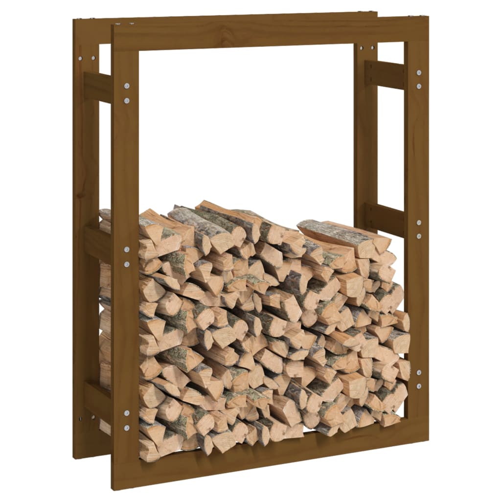 Â Portalegna Marrone Ambra 80x25x100cm in Legno Massello di Pino