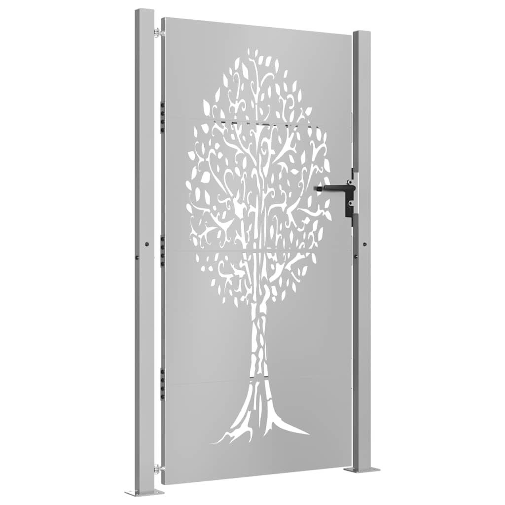 Cancello da giardino 100x175 cm in acciaio Corten con design ad albero