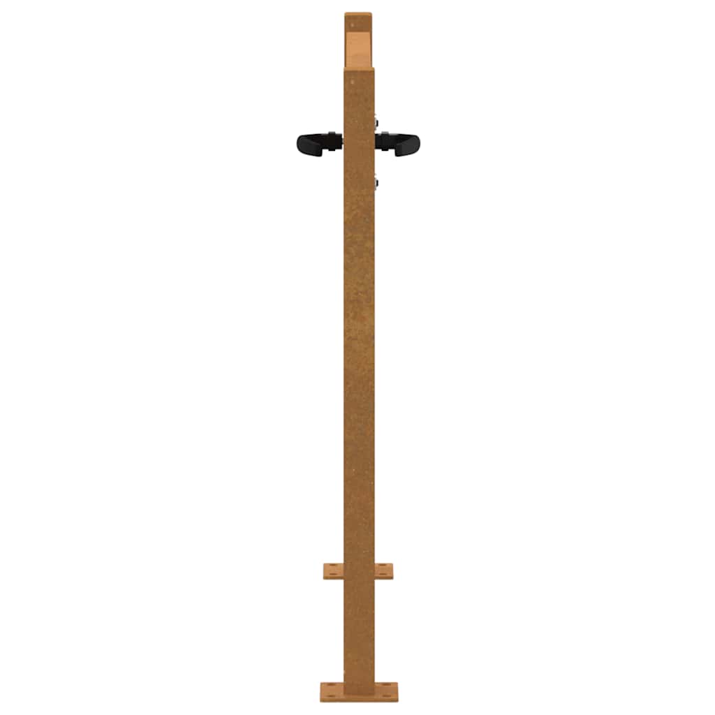 Cancello da giardino 100x100 cm in acciaio Corten e design in bambù