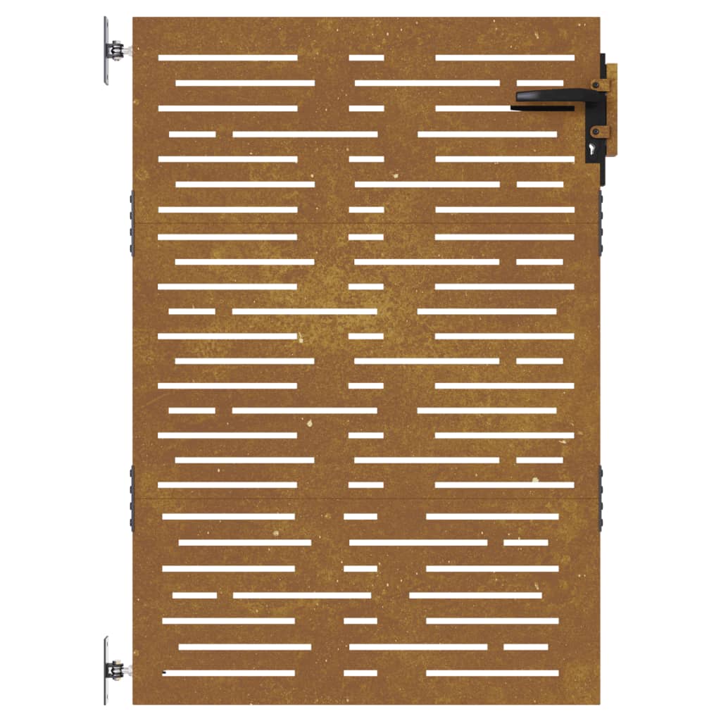 Cancello da Giardino 85x125 cm Acciaio Corten Design Quadrato