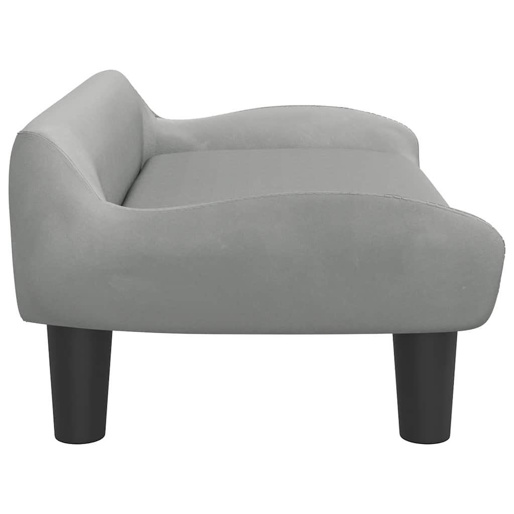 Lettino per Cani Grigio Chiaro 70x40x24 cm in Velluto