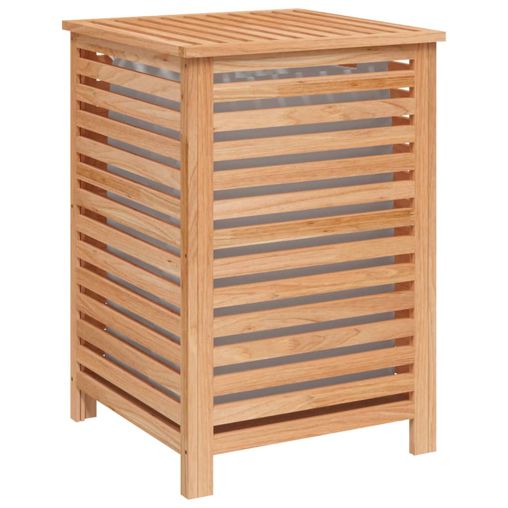 Cesto del Bucato 45x45x65 cm Legno Massello di Noce