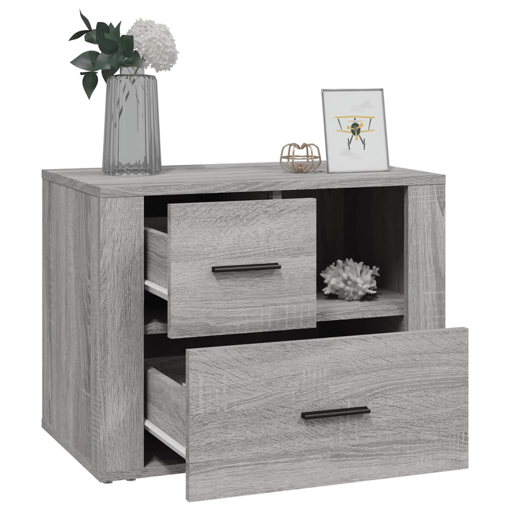 Comodino Grigio Sonoma 60x36x45 cm in Legno Multistrato
