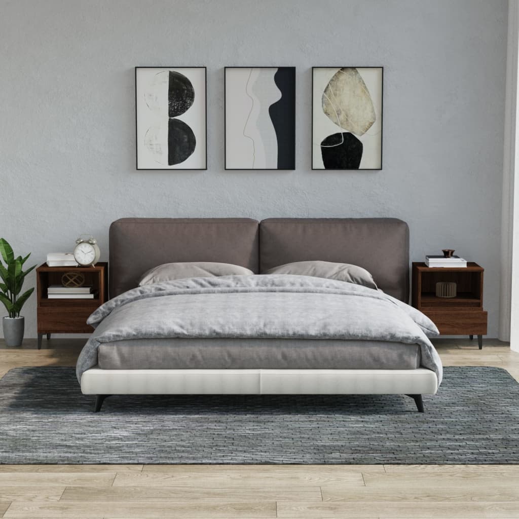 Comodini 2 pz Rovere Marrone 40x35x50 cm