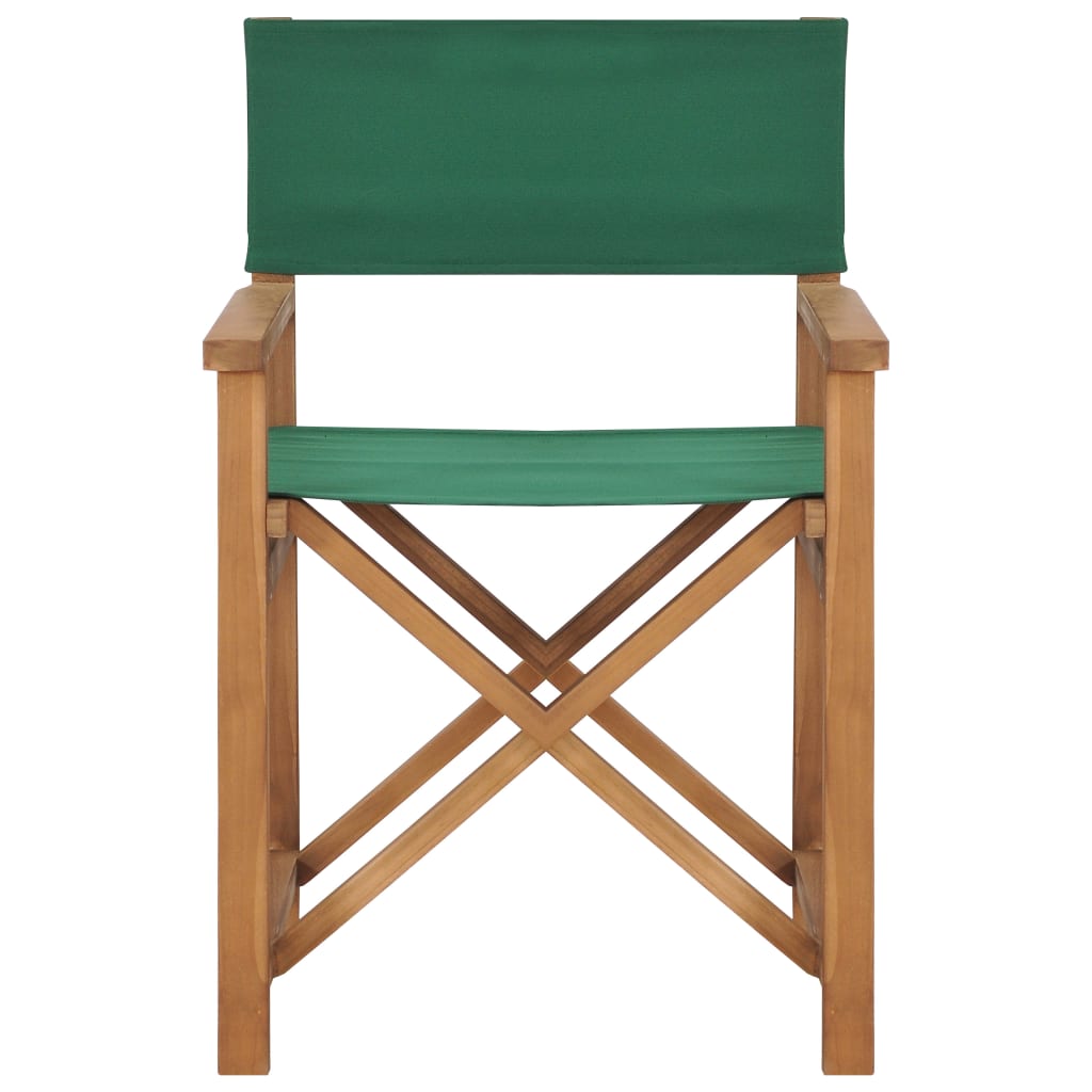 Sedie da Regista Pieghevoli 2 pz in Massello di Teak Verde