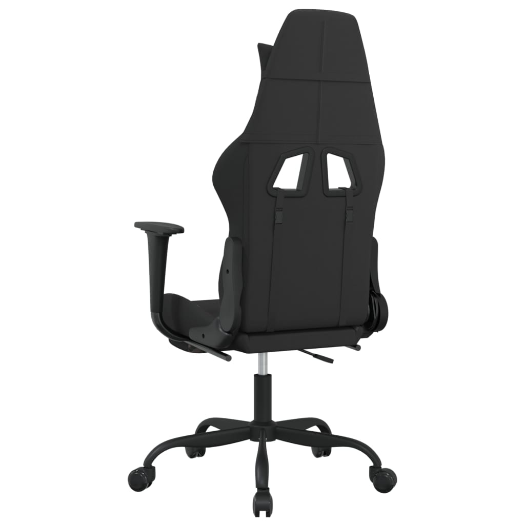Sedia da Gaming con Poggiapiedi Nero e Mimetico in Tessuto