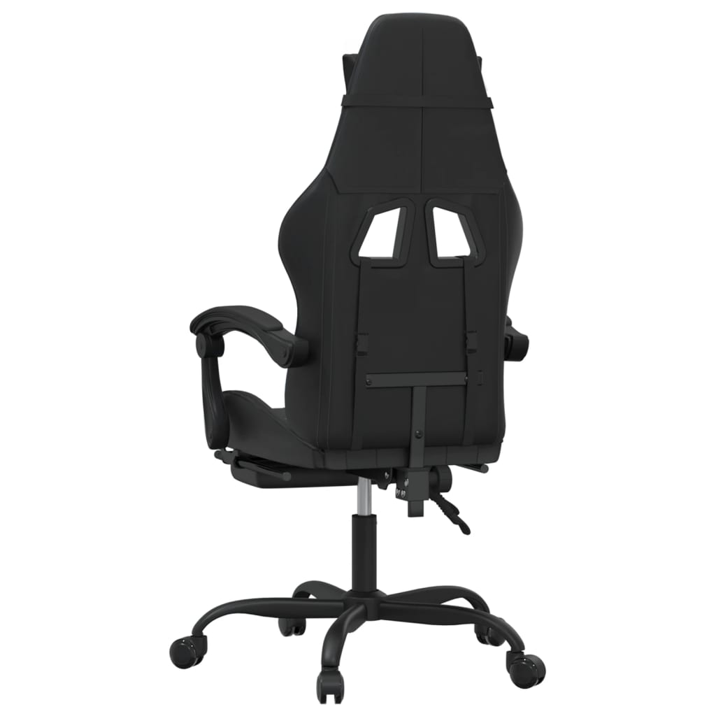 Sedia da Gaming con Poggiapiedi Nero in Similpelle