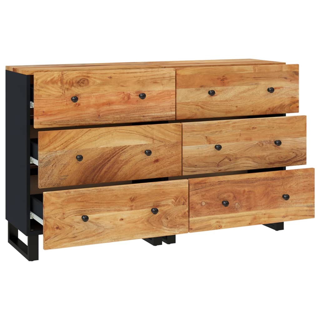 Credenze 2pz 60x33x75 cm in Legno Massello di Acacia