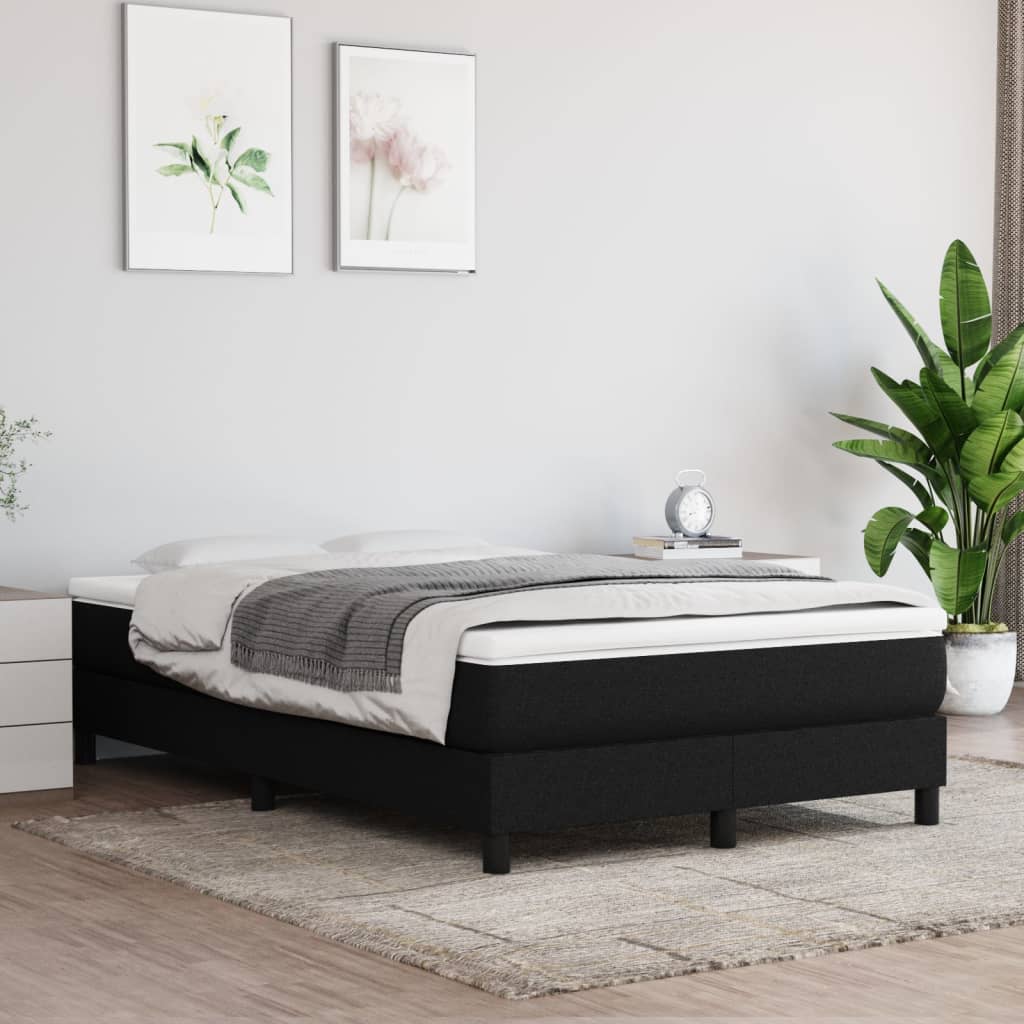 Struttura Letto a Rete a Molle Nero 120x200 cm Tessuto