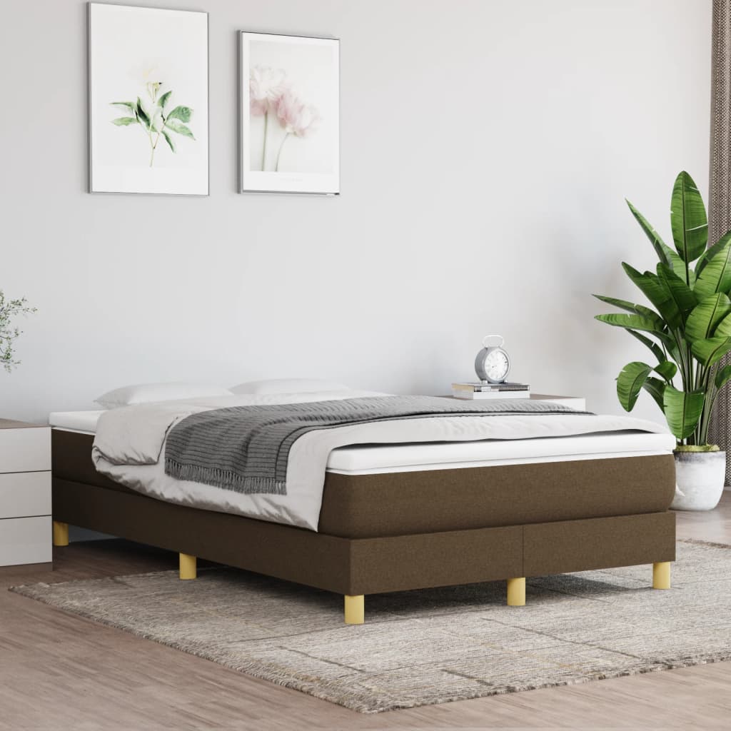 Struttura Letto a Rete a Molle Marrone Scuro 120x200 cm Tessuto