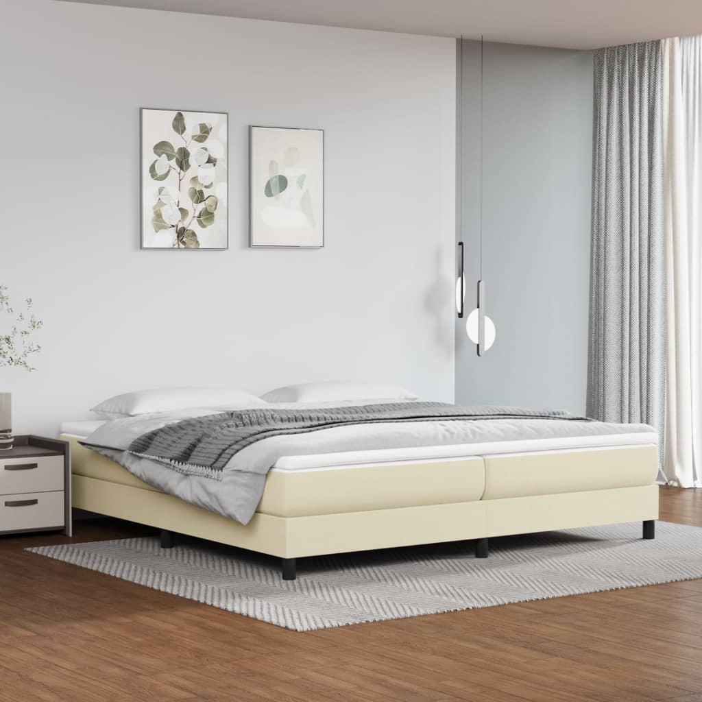 Struttura Letto a Rete a Molle Crema 200x200 cm in Similpelle
