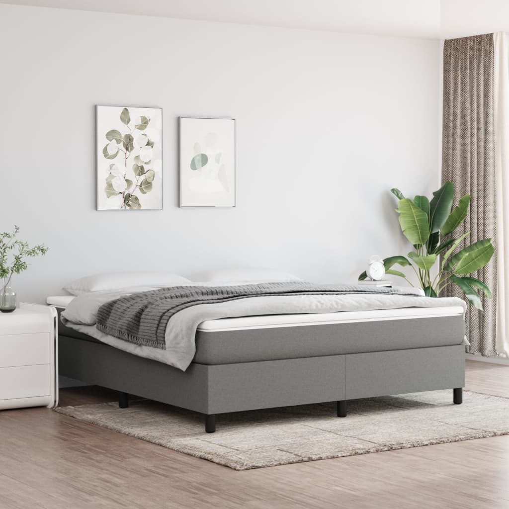 Struttura Letto a Rete a Molle Grigio Scuro 160x200 cm Tessuto
