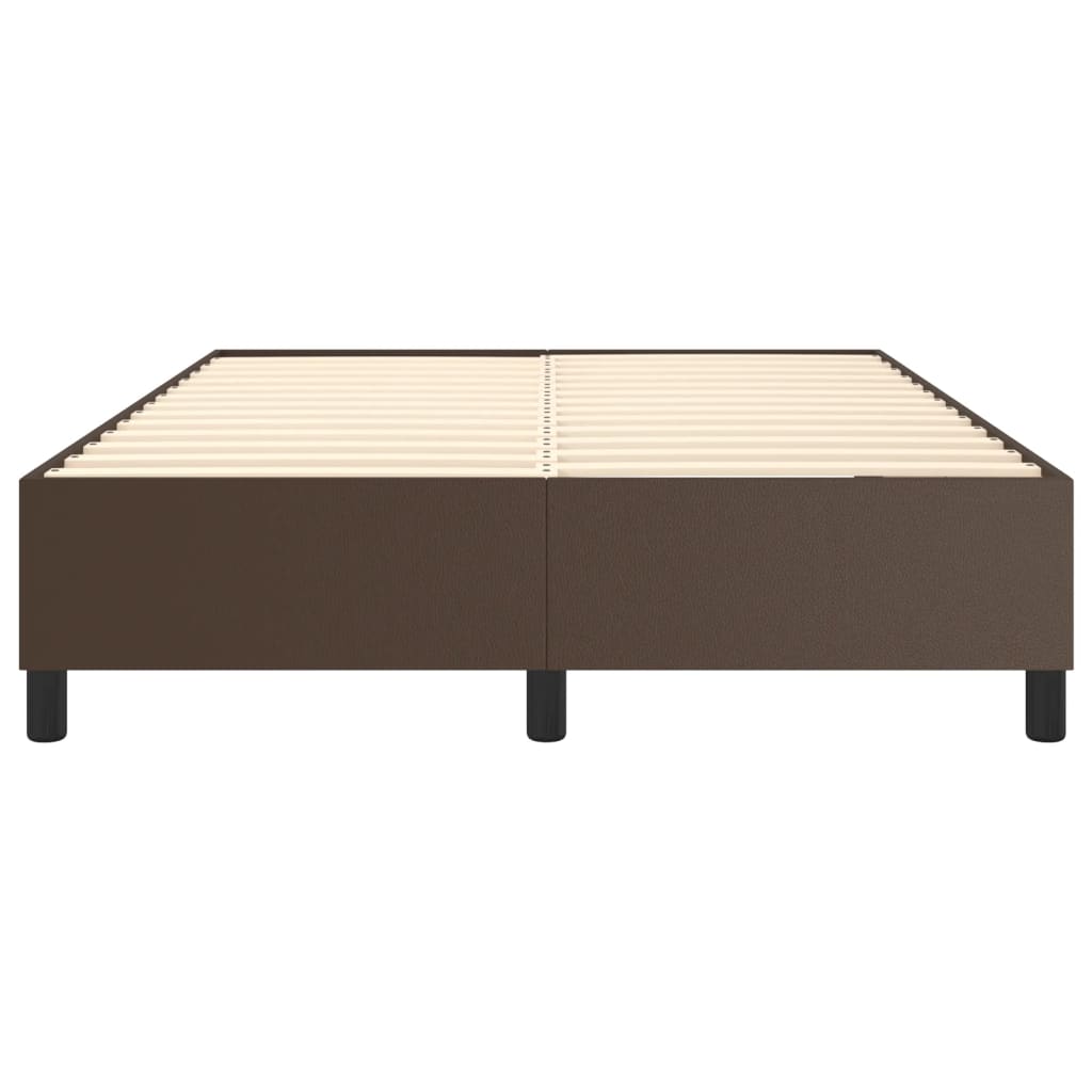 Struttura Letto a Rete a Molle Marrone 140x190 cm in Similpelle