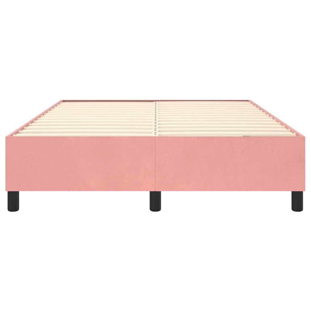 Struttura Letto a Rete a Molle Rosa 140x190 cm in Velluto