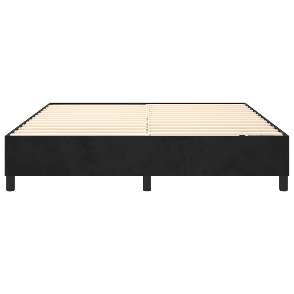 Struttura Letto a Rete a Molle Nero 200x200 cm in Velluto