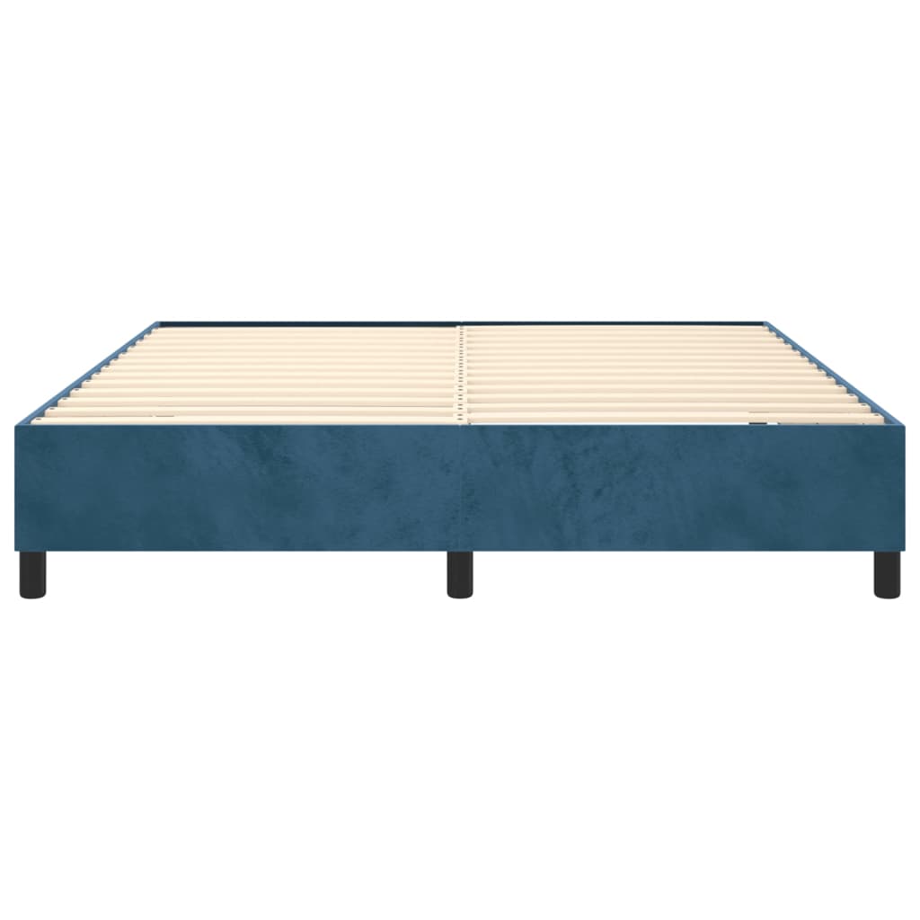 Struttura Letto a Rete a Molle Blu Scuro 200x200 cm in Velluto