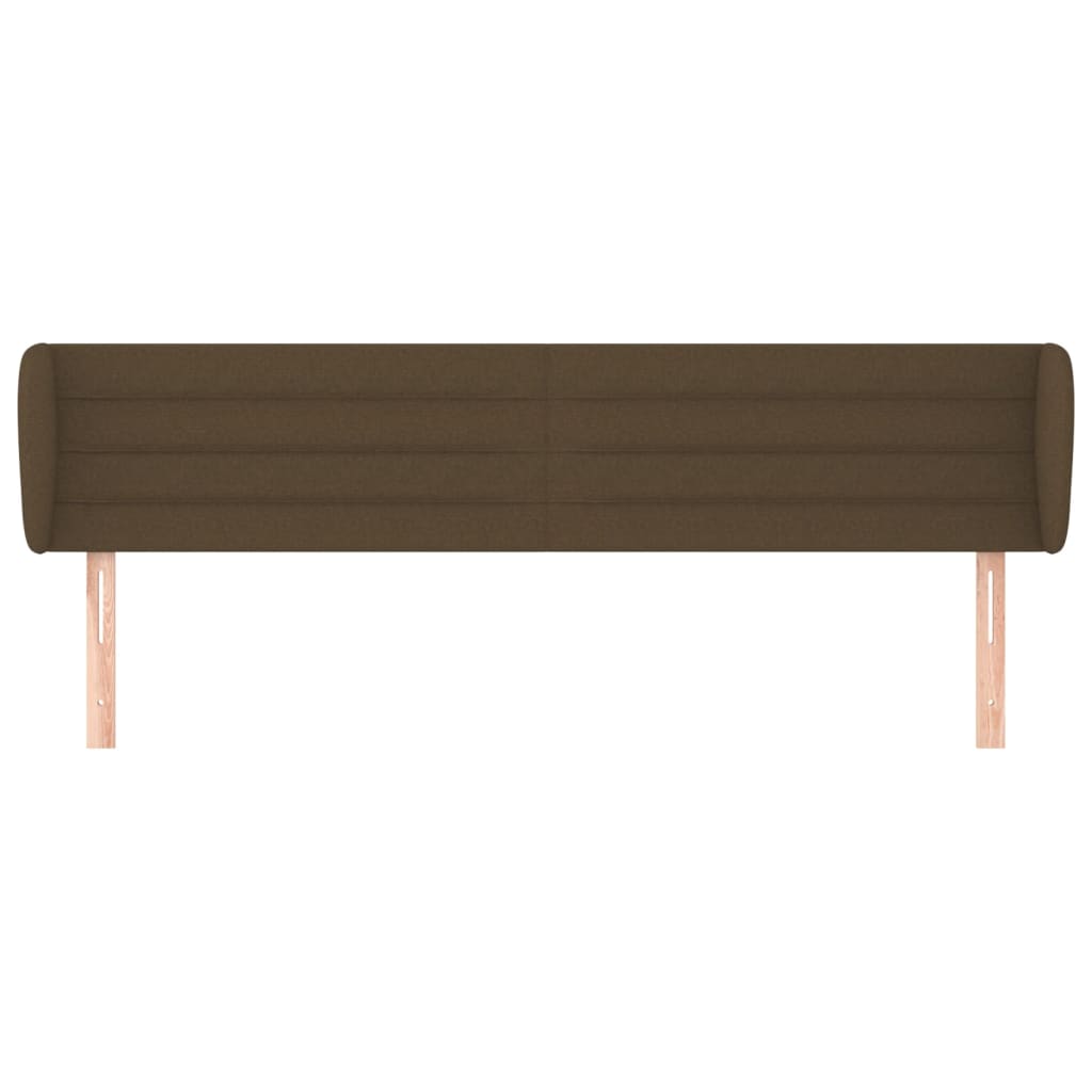Testiera ad Orecchio Marrone Scuro 183x23x78/88 cm in Tessuto