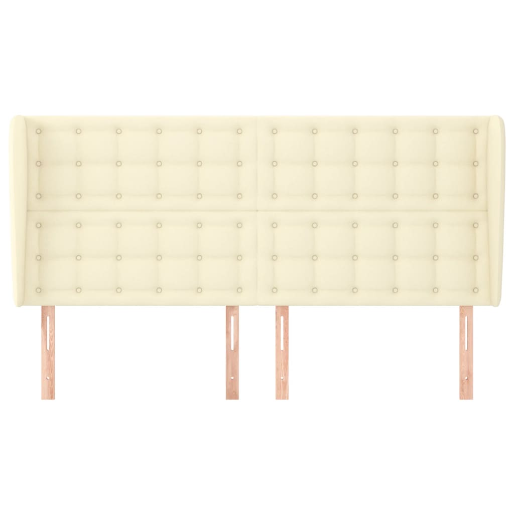 Testiera ad Orecchio Crema 183x23x118/128 cm in Similpelle