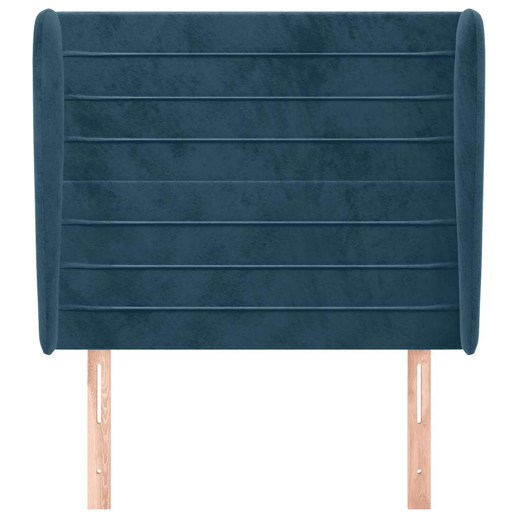 Testiera ad Orecchio Blu Scuro 83x23x118/128 cm in Velluto