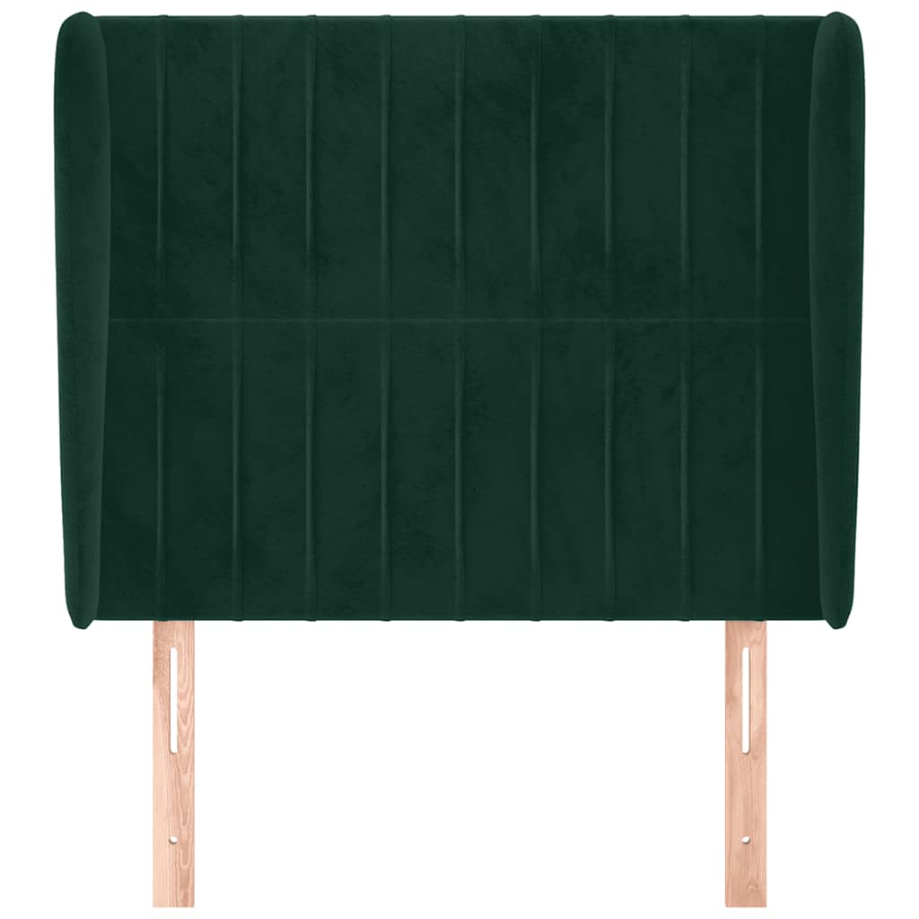 Testiera ad Orecchio Verde Scuro 103x23x118/128cm in Velluto