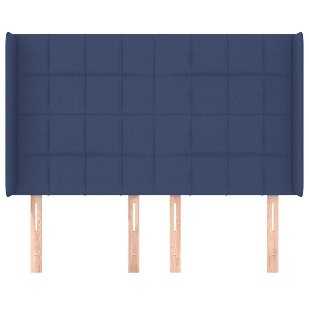Testiera ad Orecchio Blu 147x16x118/128 cm in Tessuto