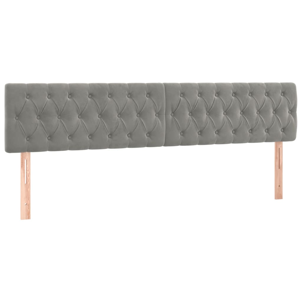 Testiera a LED Grigio Chiaro 180x7x78/88 cm in Velluto