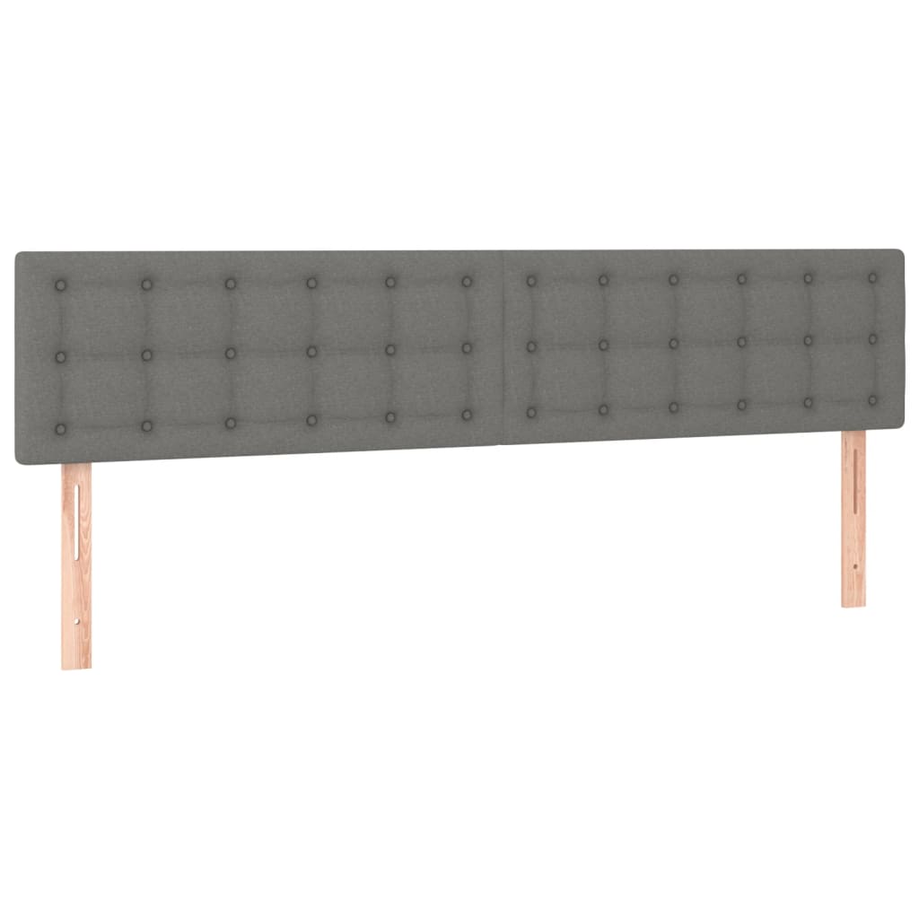Testiera a LED Grigio Scuro 180x5x78/88 cm in Tessuto