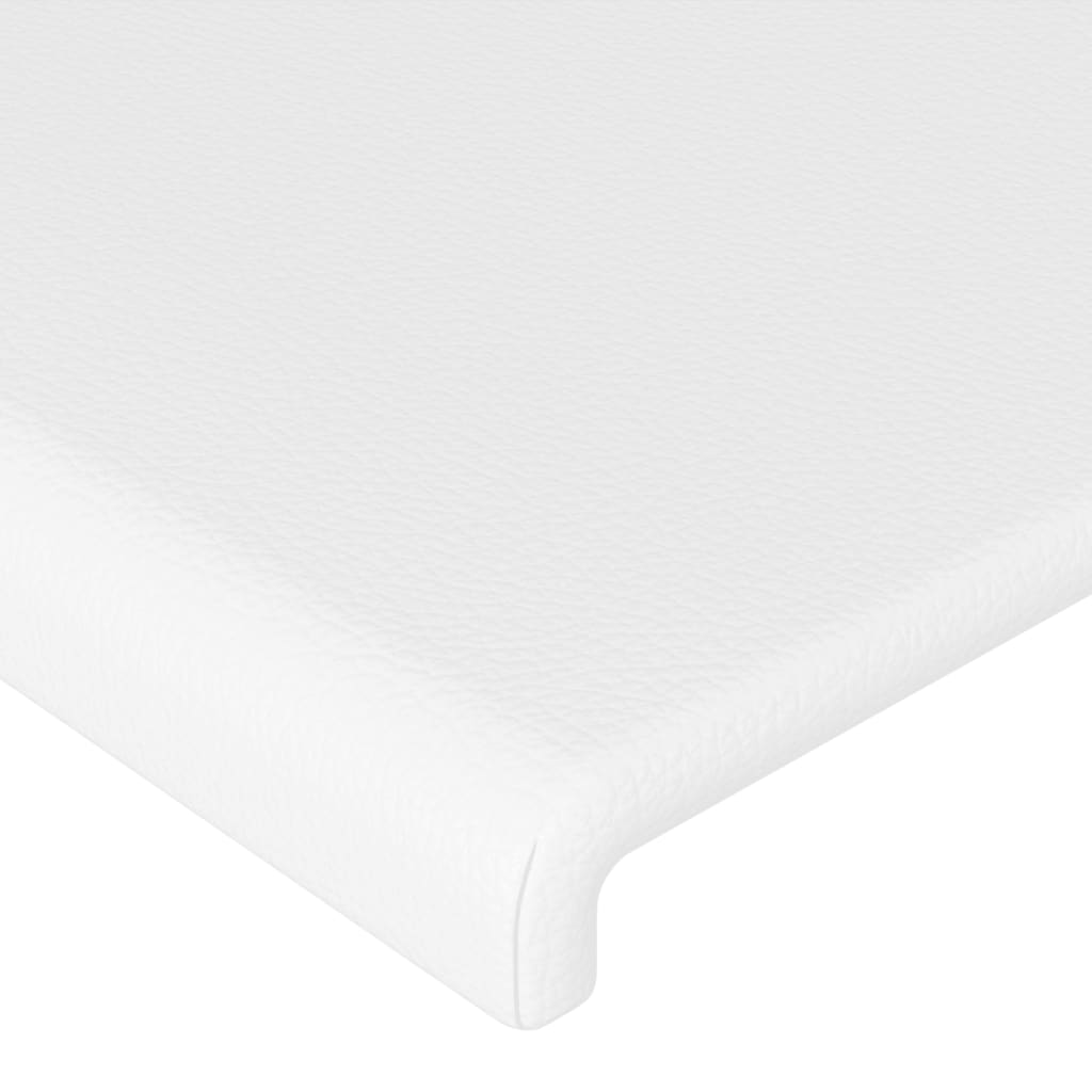 Testiera a LED Bianco 180x5x118/128 cm in Similpelle