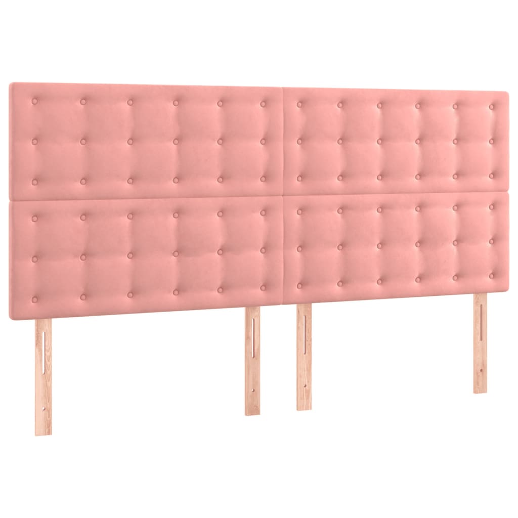 Testiera a LED Rosa 180x5x118/128 cm in Velluto