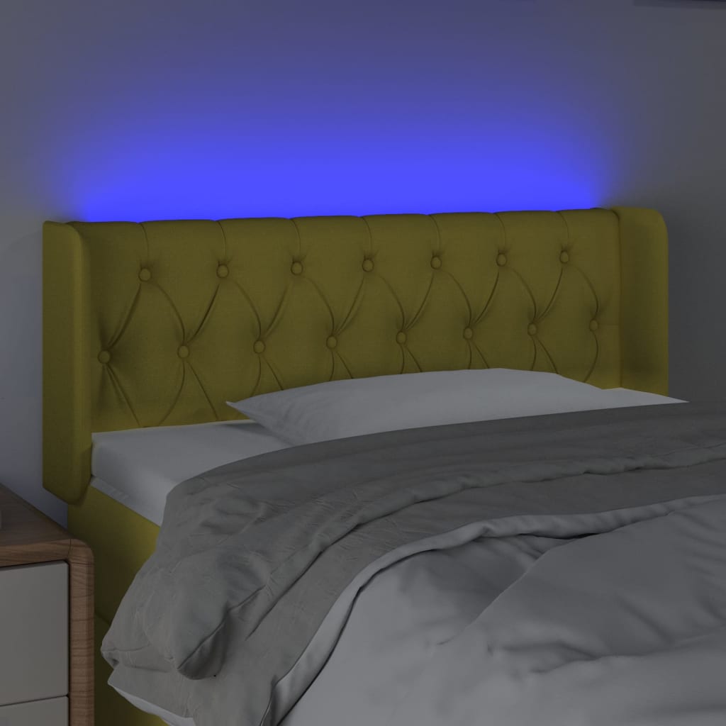 Testiera a LED Verde 93x16x78/88 cm in Tessuto