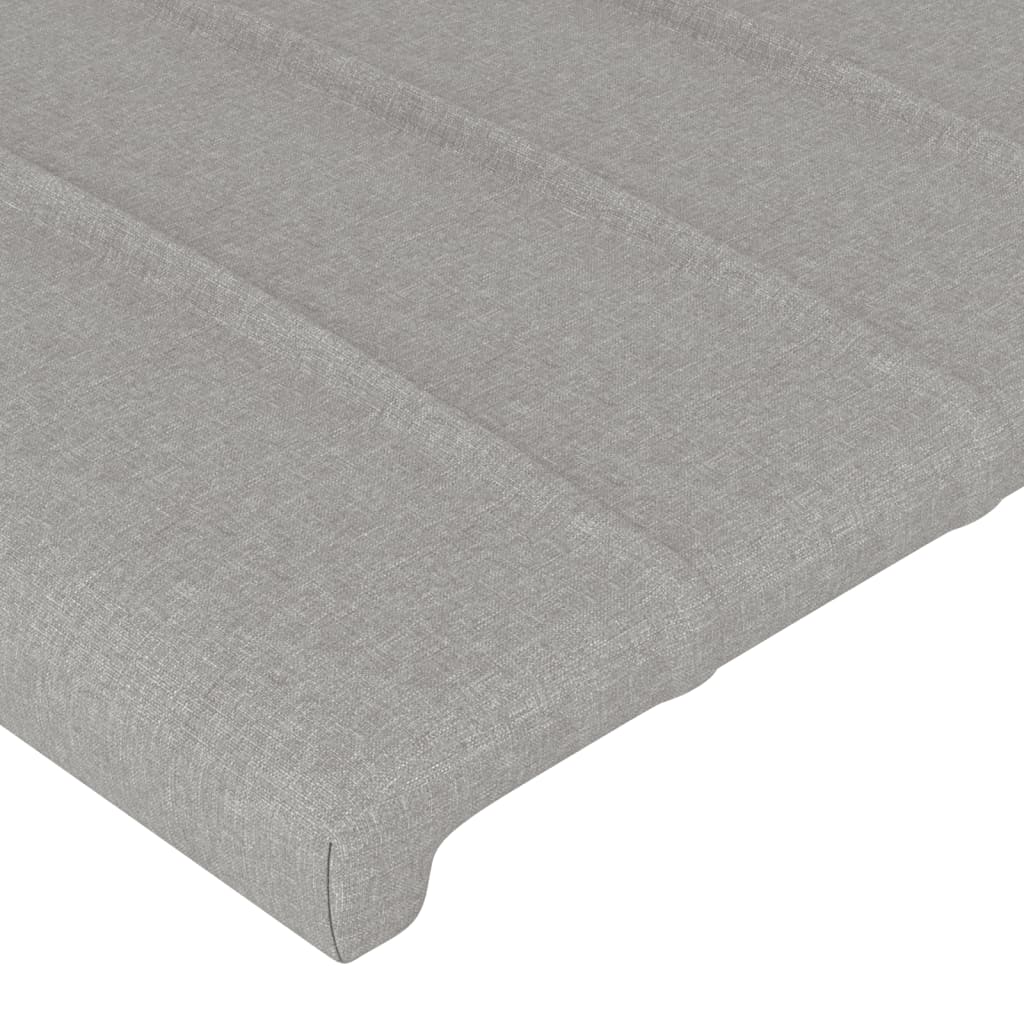 Testiera a LED Grigio Chiaro 93x16x118/128 cm in Tessuto